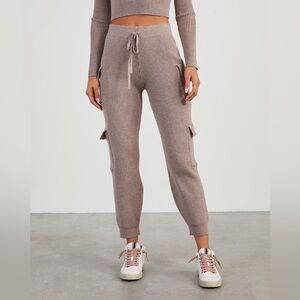 Jude Ribbed Knit Drawstring Cargo Pants